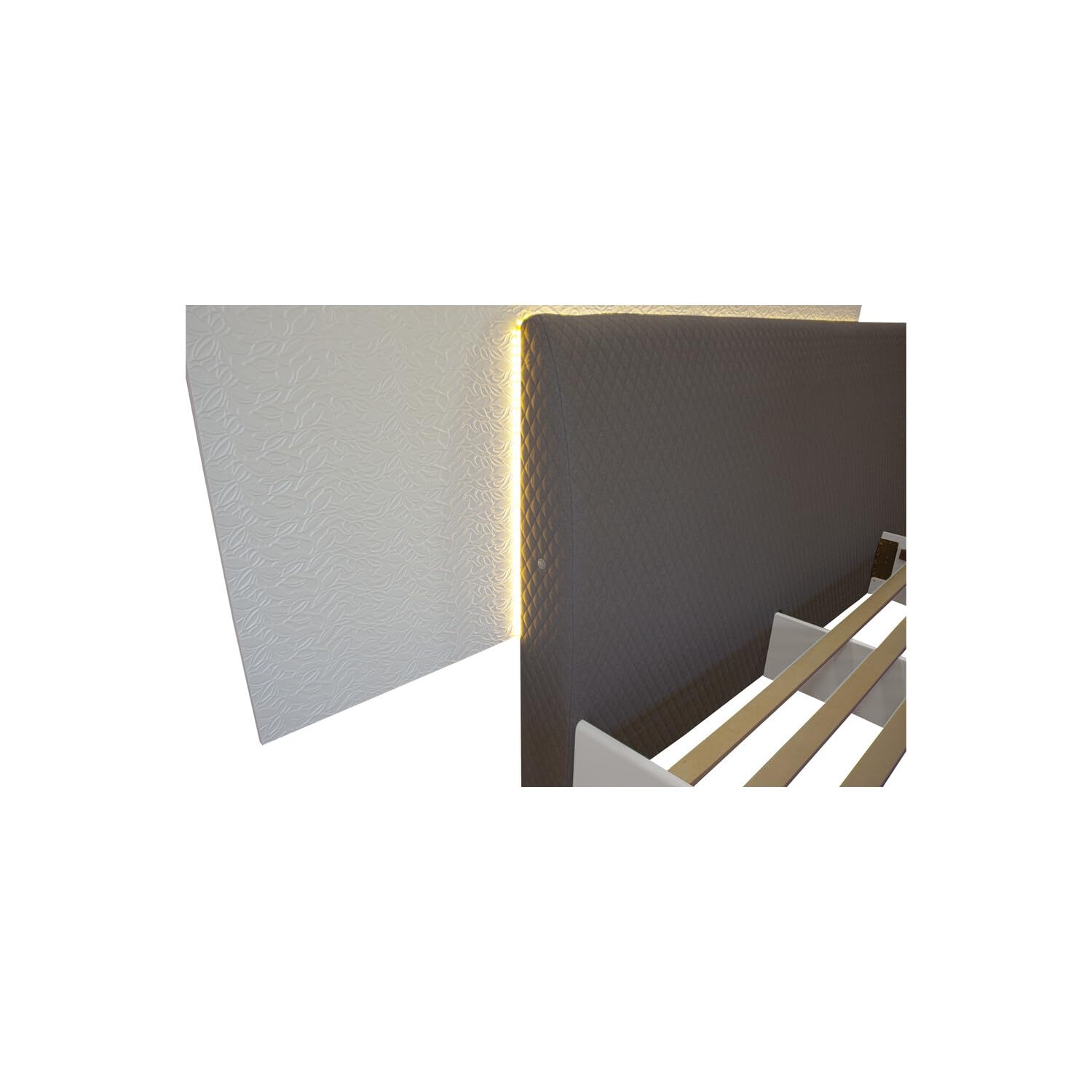 Best Master Furniture Naple, Gray Silver Line Modern Platform Bed, Cal King