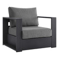Modway Tahoe Aluminum Outdoor Patio Armchair in Gray Charcoal