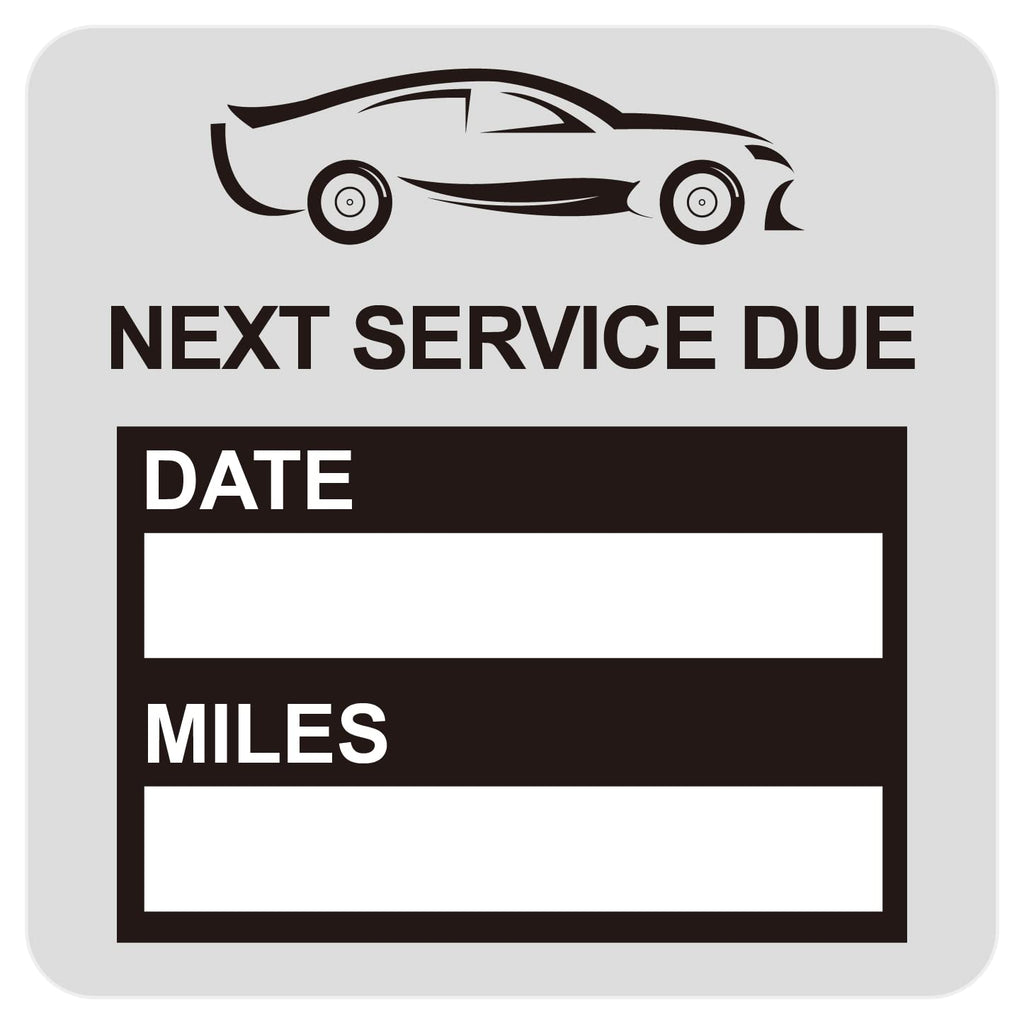 2x2 inch Black 102 PCS'Next Service Due' Static Cling Labels Easy Remove Oil Change Stickers - Static Cling Labels-Poskornwel