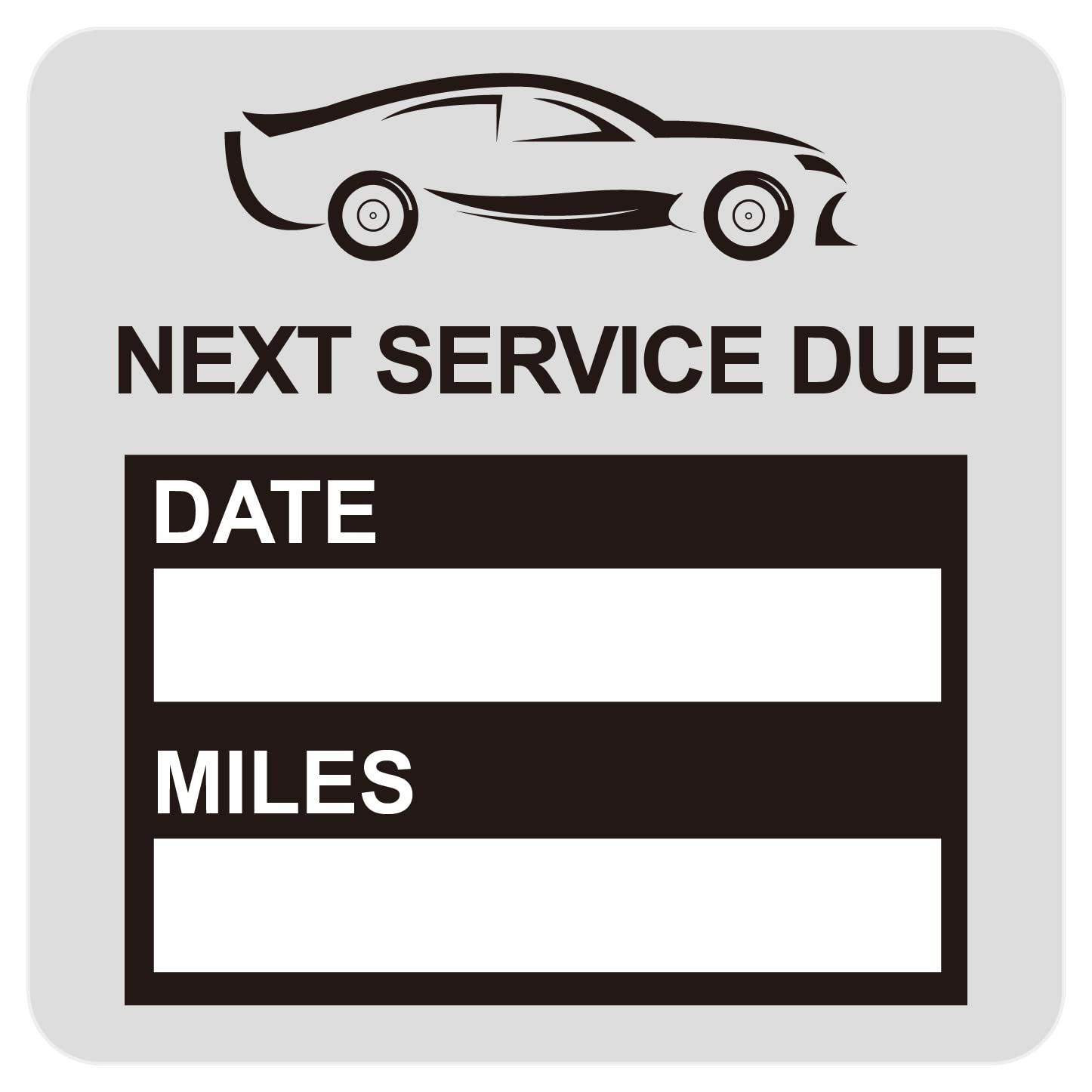 2x2 inch Black 102 PCS'Next Service Due' Static Cling Labels Easy Remove Oil Change Stickers - Static Cling Labels-Poskornwel