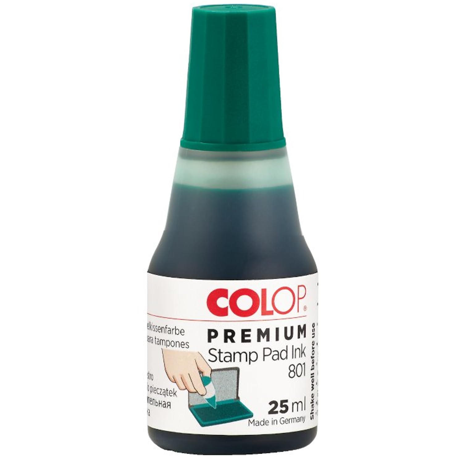 Colop Non-Toxic, Water Based 801 Premium Ink (Green, 25 Ml)