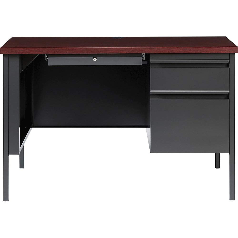 Lorell Fortress Series Mahogany Laminate Top Desk