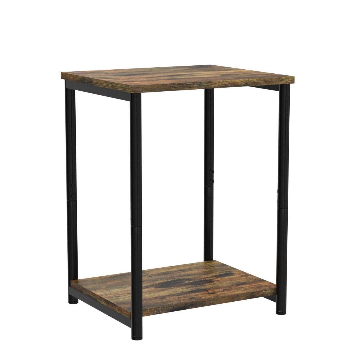 Vasagle Side Tables Set Of 2, Small End Table, Nightstand For Living Room, Bedroom, Office, Bathroom, Rustic Brown And Black Ulet272B01