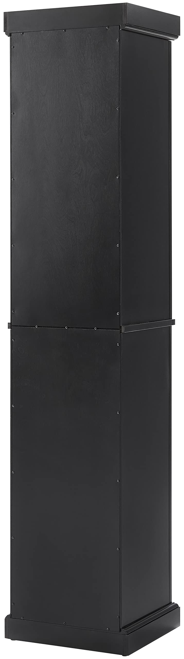 Crosley Furniture Seaside Tall Linen Storage Cabinet and Bathroom Organizer with a Drawer and Shelves, Distressed Black