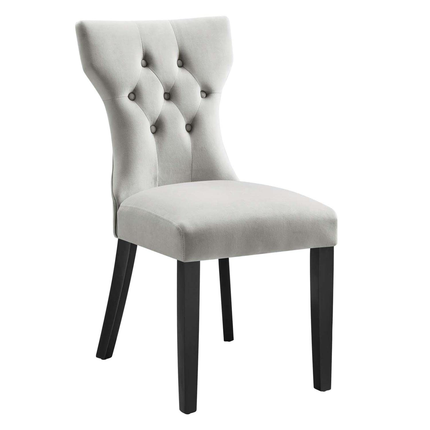 Modway Silhouette Velvet Set Of 2 Dining Chair With Light Gray Eei-5014-Lgr
