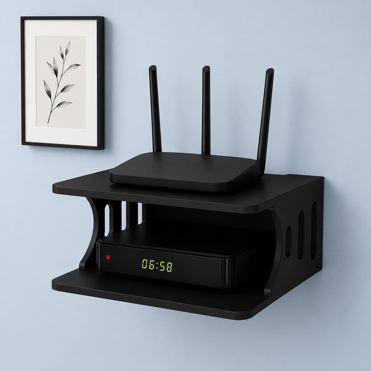 Dds Dream Decor Shoppee  Multipurpose Wooden Wall Shelf  Beauty At Its Best  For Set Top Box, Wifi Modem, As Display Rack  L