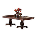 ACME Furniture Rectangular Wood Dining Table with Double Pedestal, Cherry