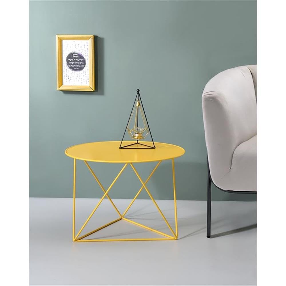 Epidia Metal Round Accent Table - Thumbnail 4