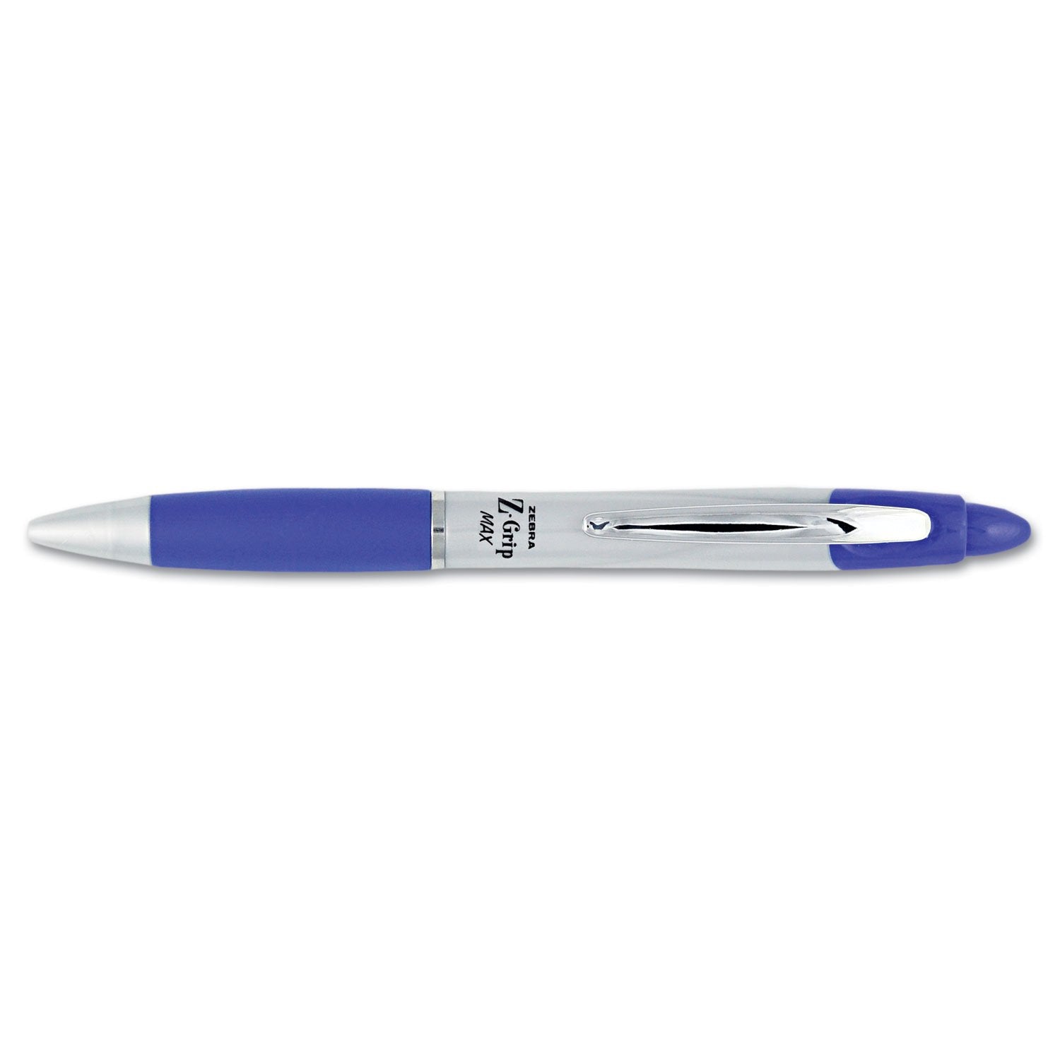 Zebra Pen Z-Grip Max Retractable Ballpoint Pen, Medium Point, 1.0Mm, Blue Ink, 12-Pack