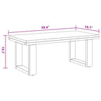 vidaXL Multicolour Solid Teak Resin Coffee Table | Handcrafted 100x50 cm | Rectangular Shape | Unique Living Room Furniture