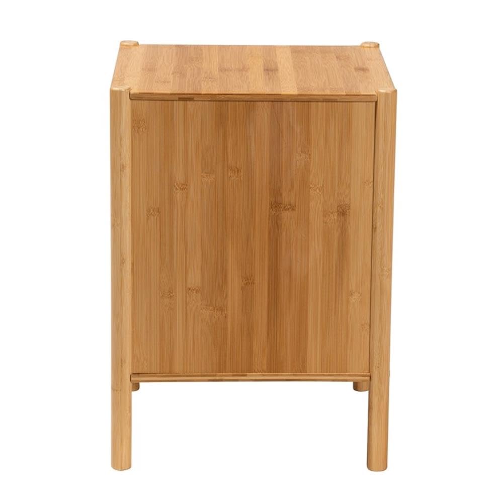 Baxton Studio Naresh Natural Brown Bamboo Wood 1-Door End Table
