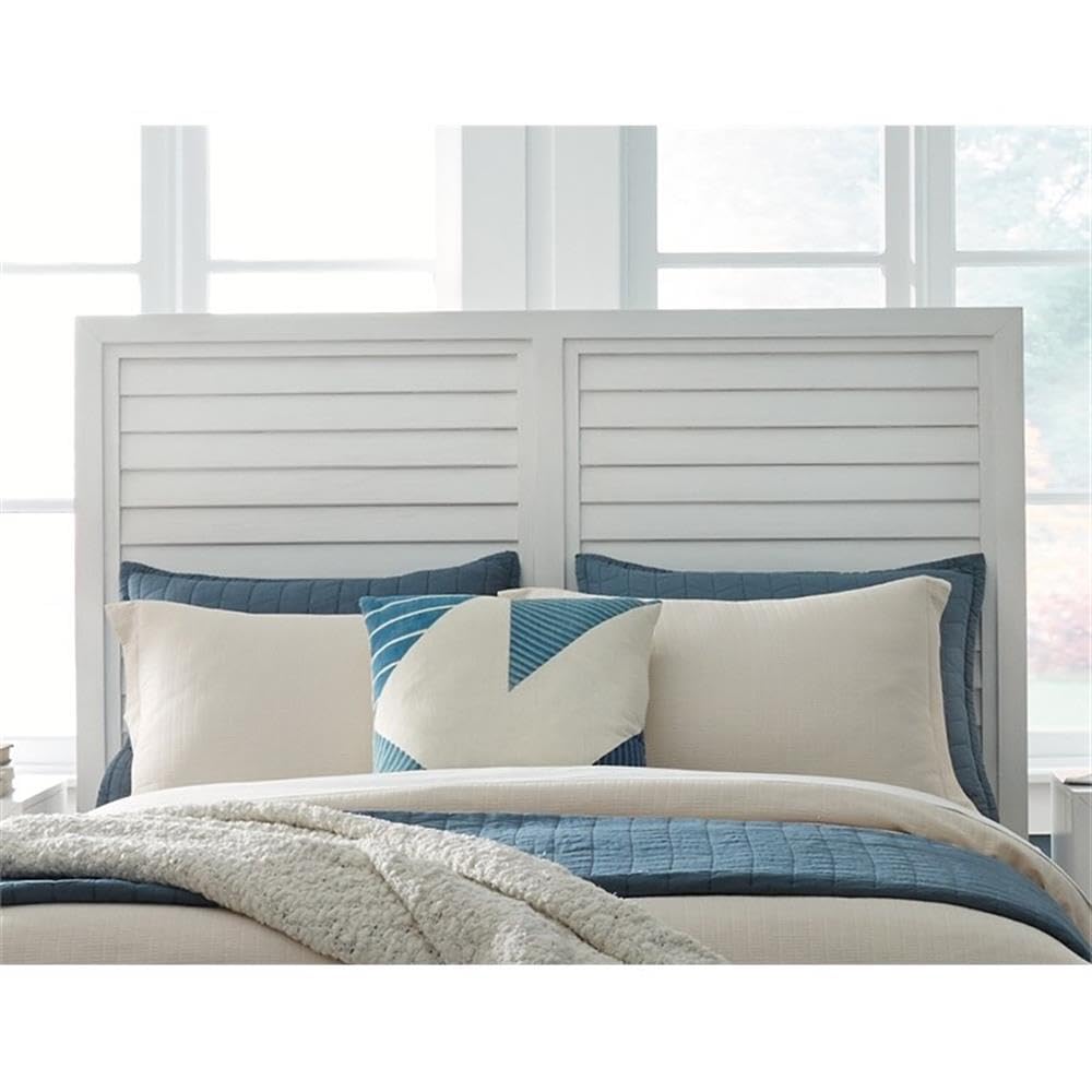 American Woodcrafters Dunescape 79&Quot; W Wood King Panel Headboard In White