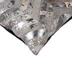 HomeRoots Cowhide, Microsuede, Polyfill 18' X 18' X 5' Silver Pillow