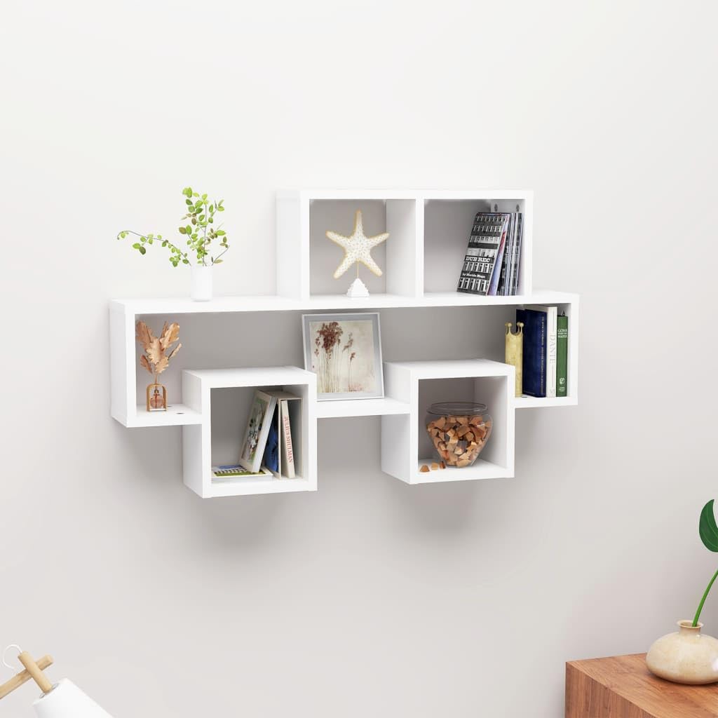 Car-Shaped Wall Shelf White 82x15x51 cm Engineered Wood
