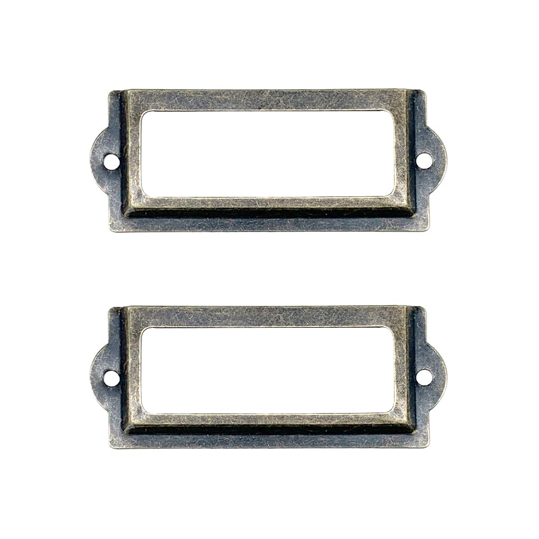 Adiyer [24 Pack] Antique Bronze Office Library File Drawer Cabinet Card Tag Label Holder Metal Frame 83Mm X 30Mm