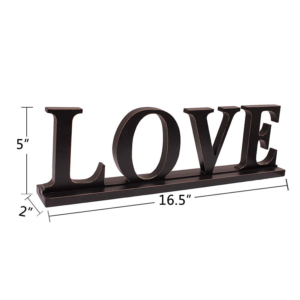 E-View Wooden Family Sign For Home Decor - Decorative Letters Tabletop Word Plaque Home D  Cor Accents (Set Of 2-D)