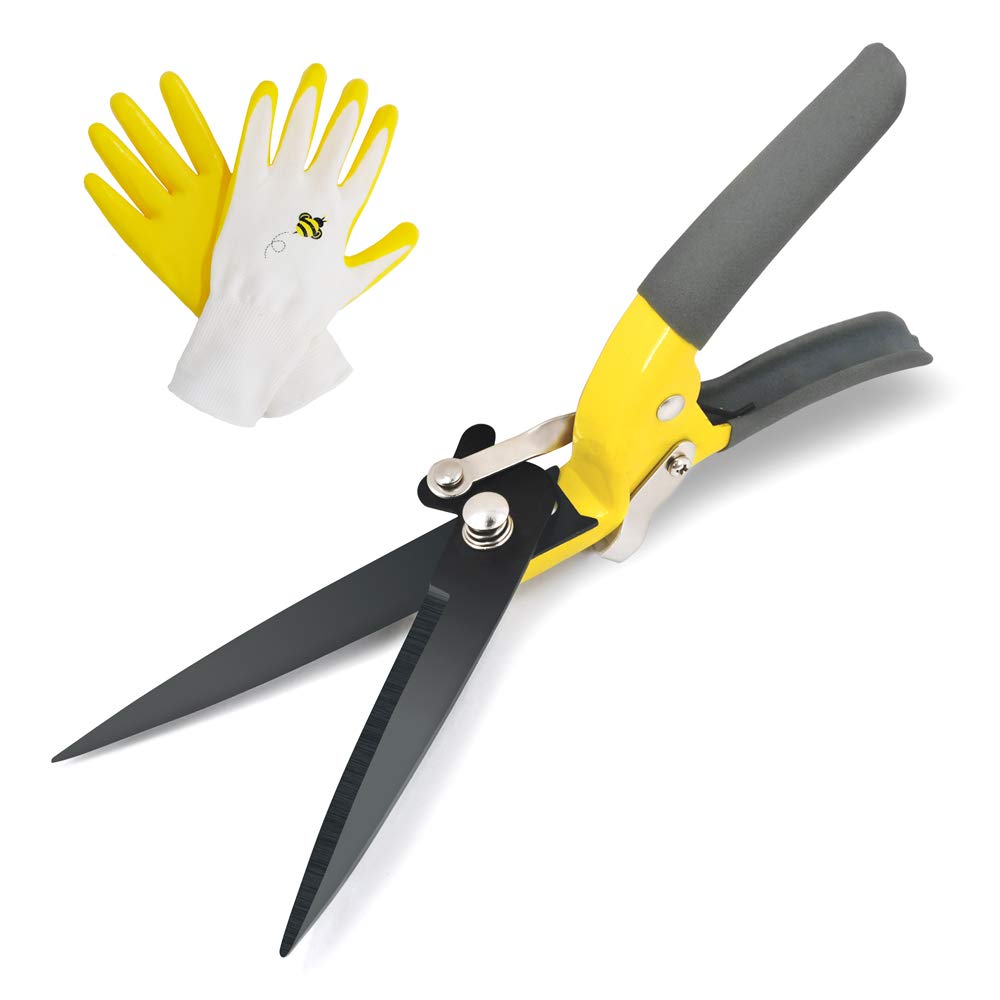 Jardineer Grass Shears Handheld, Razorsharp Hand Grass Clippers, Non-Slip Grass Clippers & Shears, Grass Shears Manual For Lawn,