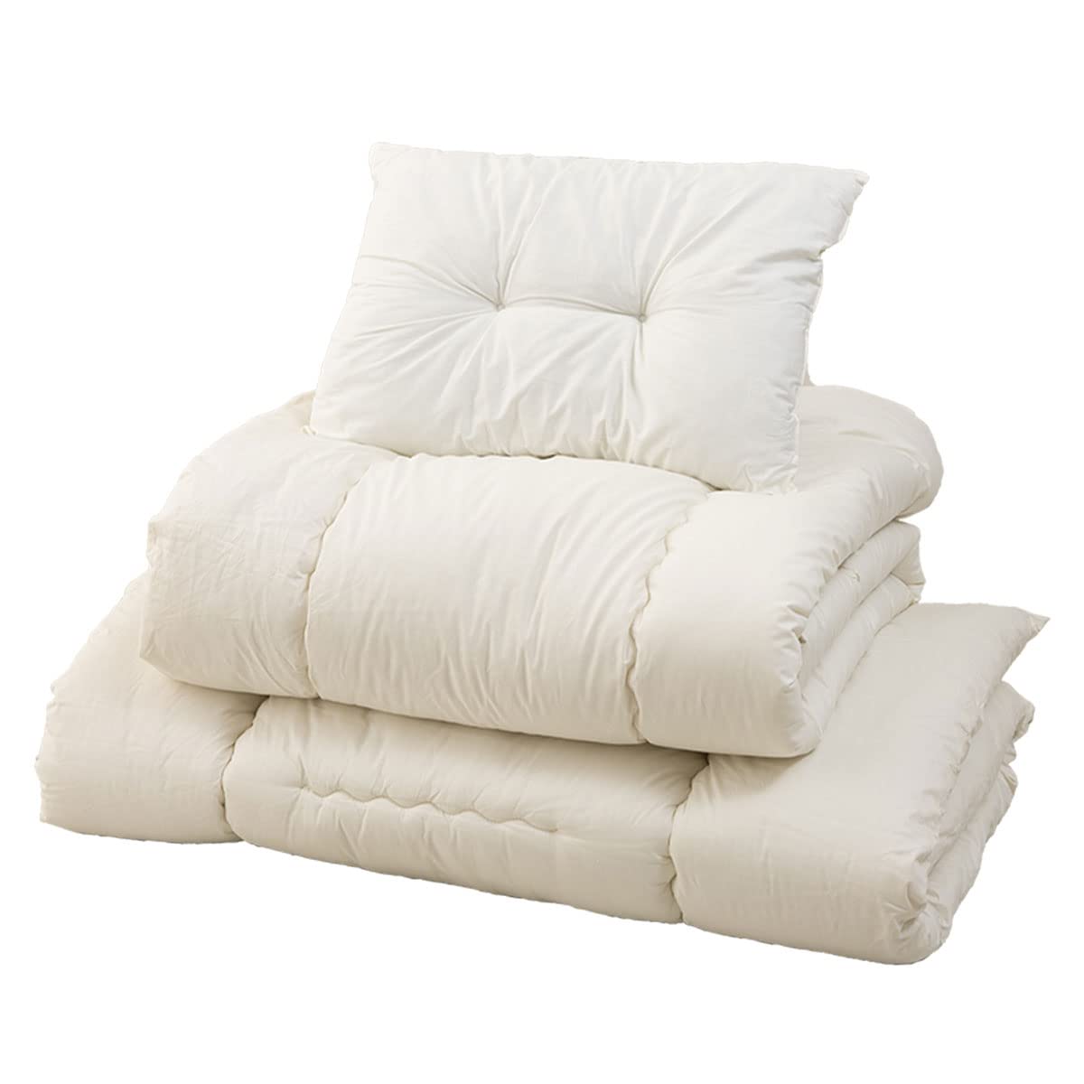 Emoor Space-Saving Japanese Futon Set (Futon Mattress, Comforter & Pillow) Compact-Twin, Made In Japan, Foldable Floor Sleeping