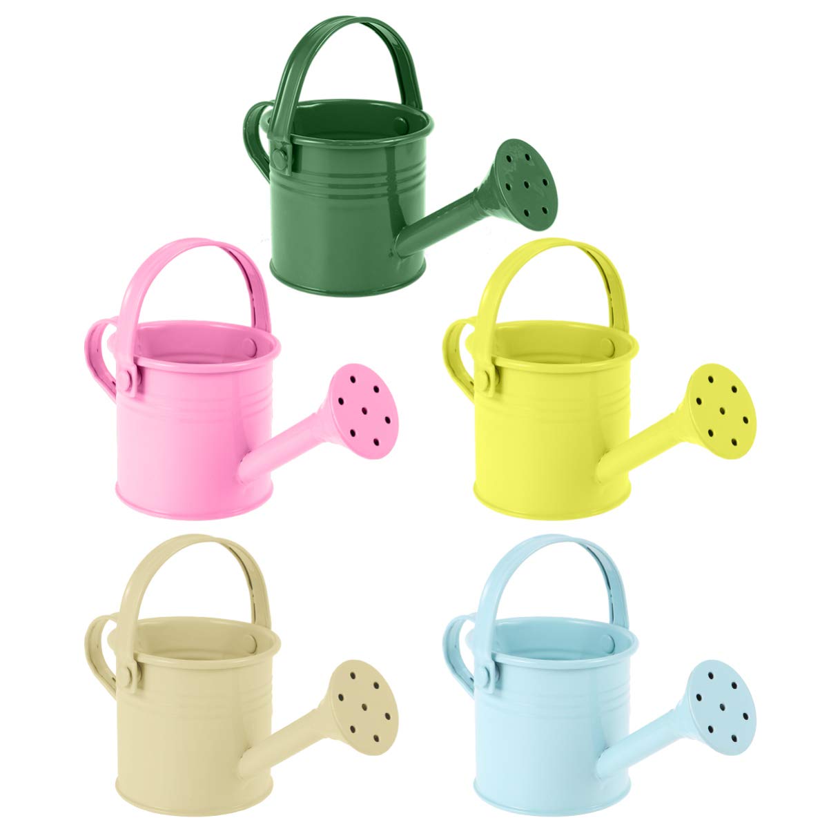 Kids Watering Can Small Watering Can, Metal Watering Can For Outdoor Plants, Iron Mini Watering Can For Kids (Mixed Style, 5Pcs)