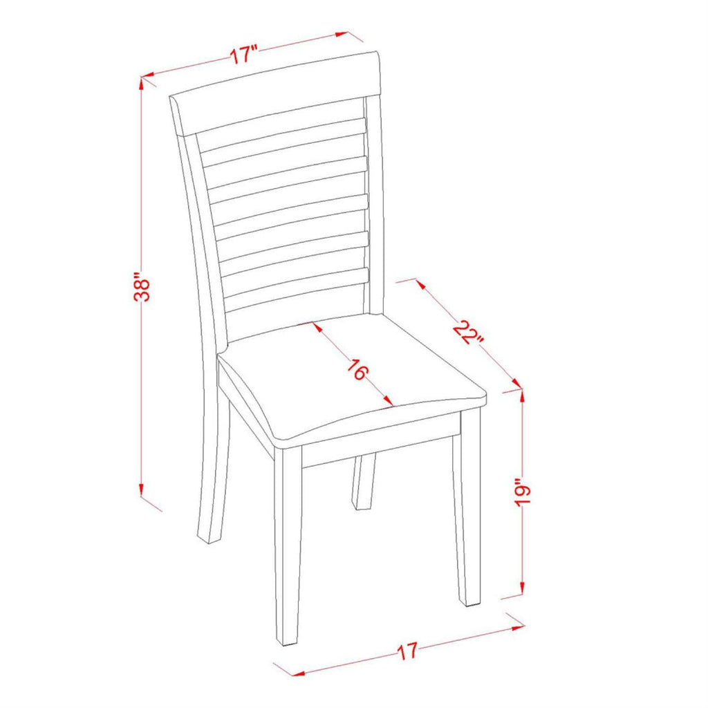 East West Furniture MLC-MAH-LC Milan Dining Chairs - Faux Leather Upholstered Wooden Chairs, Set of 2, Mahogany
