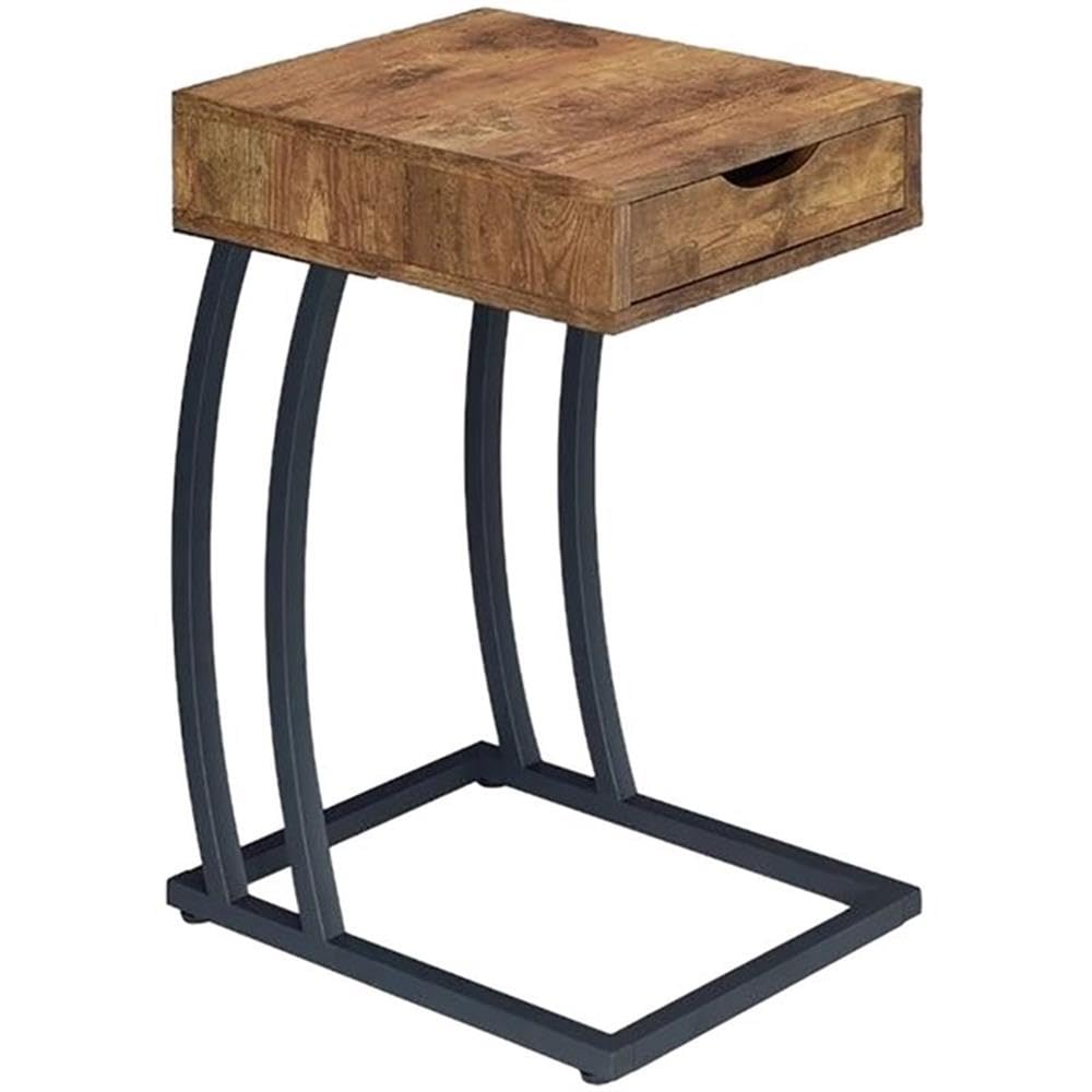 Coaster Home Furnishings Troy Accent Table with Power Outlet Antique Nutmeg