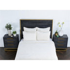 Kosas Home Dimitry 96x108 Rayon Velvet & Cotton Sateen King Quilt in Ivory