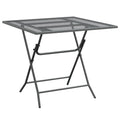 vidaXL Anthracite Square Patio Table - 31.5"x31.5"x28.3" - Durable Expanded Metal Mesh Build - Modern Design for Outdoor Dining