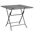 vidaXL Anthracite Square Patio Table - 31.5"x31.5"x28.3" - Durable Expanded Metal Mesh Build - Modern Design for Outdoor Dining