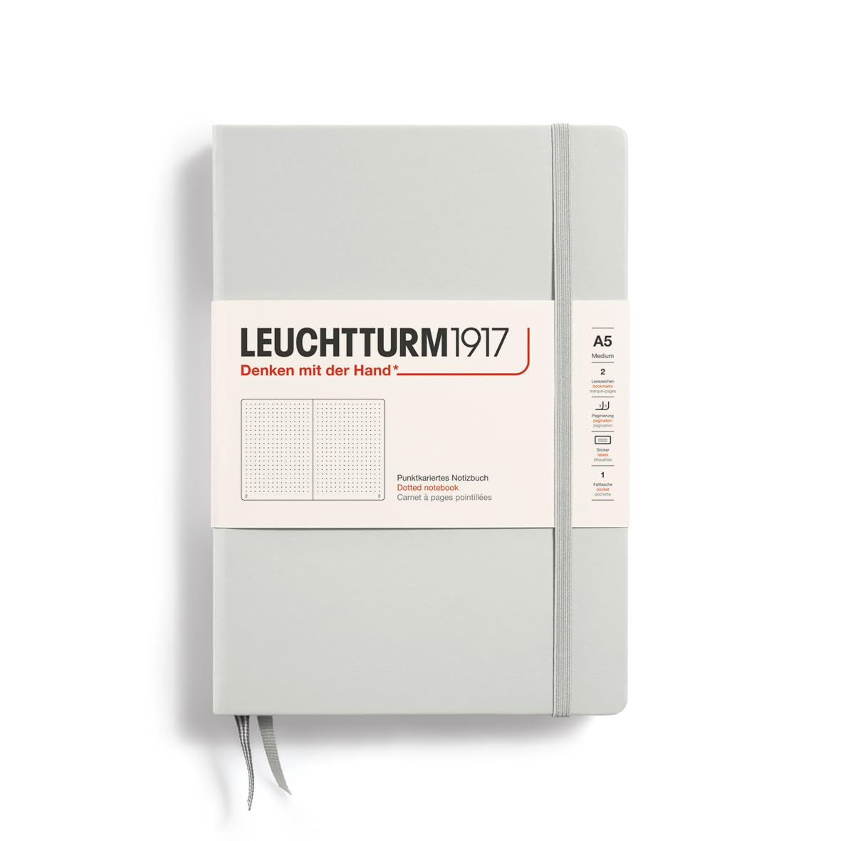 Leuchtturm1917 - Natural Colors - Hardcover Notebook - 251 Numbered Pages (Dotted Paper, Light Grey)