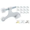Home Master Hardware Hinge Pin Door Stopper 12-Pack, Adjustable Heavy Duty Door Stop White, Zinc Doorstops With Cushioned Plasti
