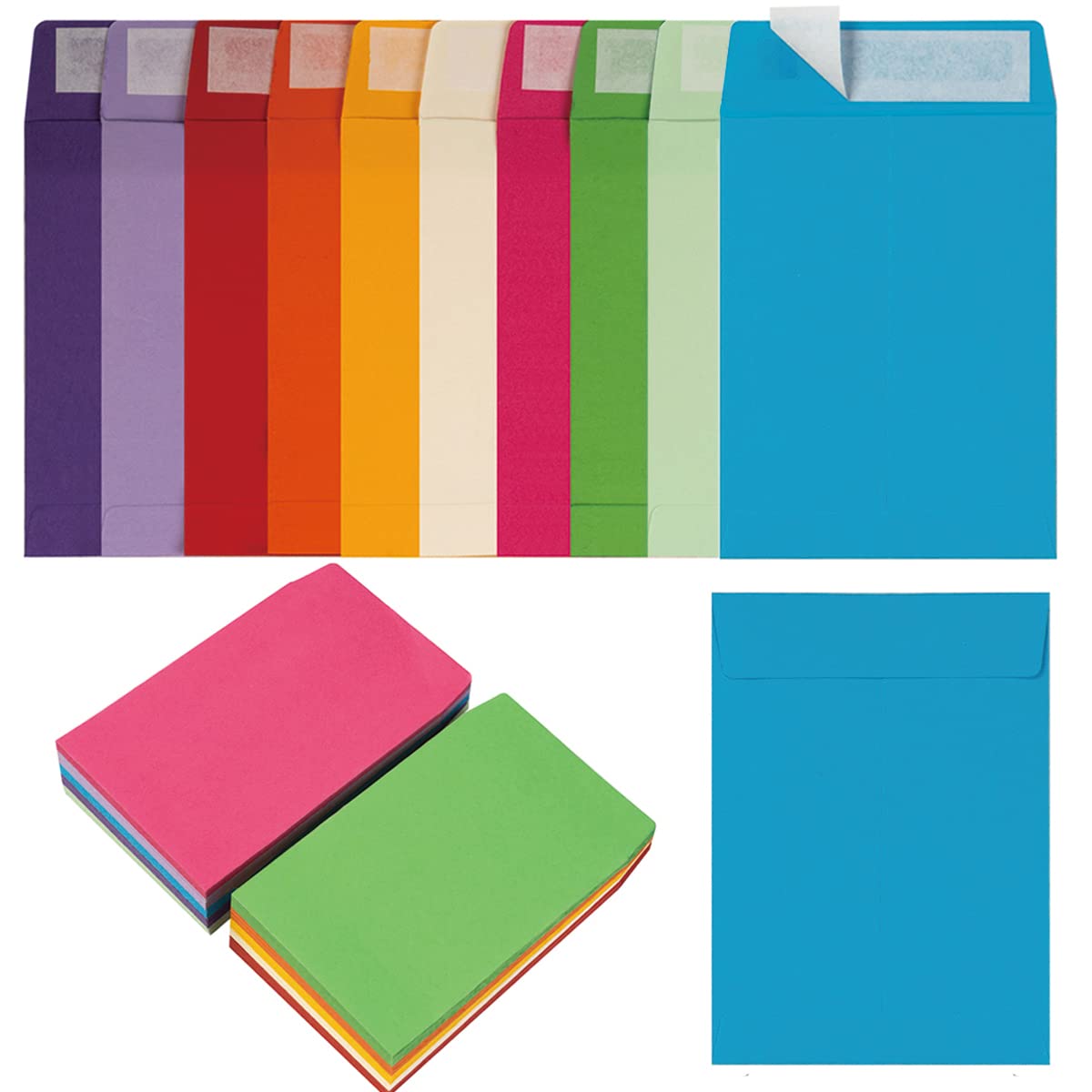 100 Pack Seed Envelopes Self-Adhesive Small Coin Envelopes Seed Storage Packets For Garden, Office Or Wedding Gift (Colorful, 3