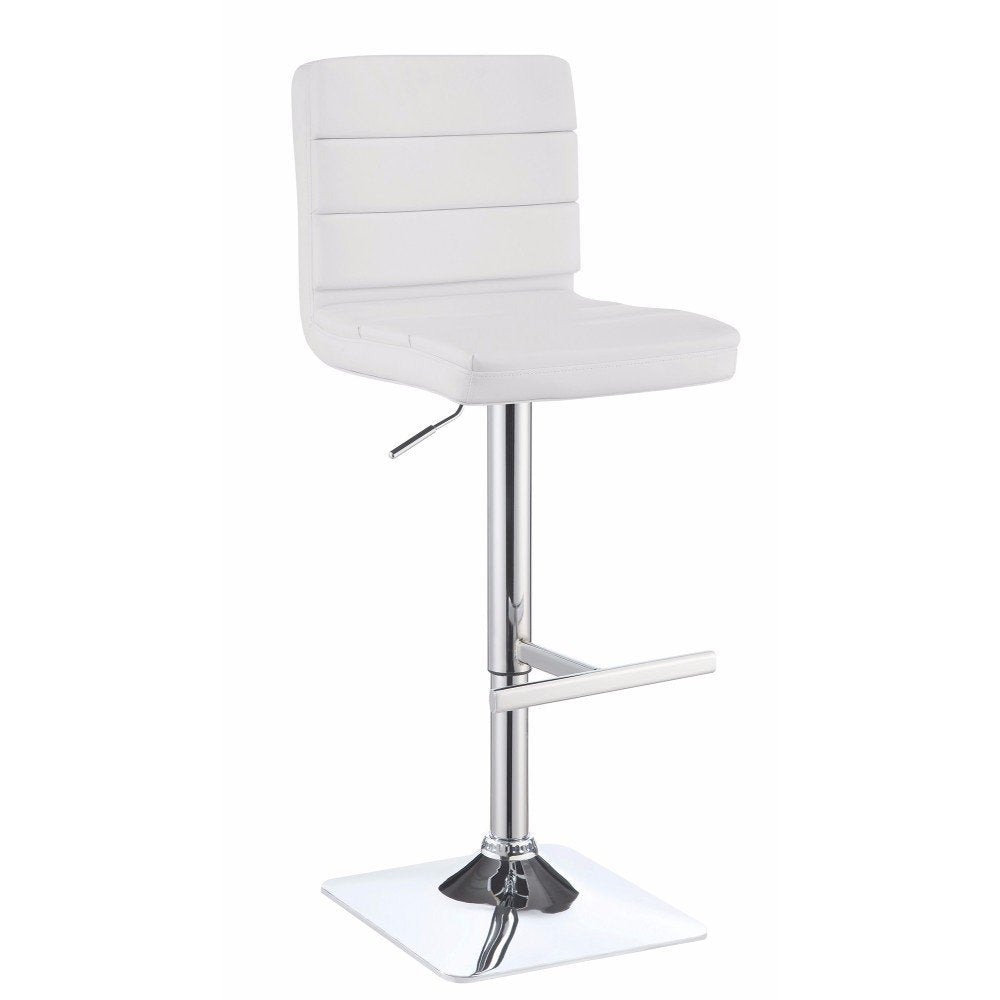 Benzara Modern Stool One Size Chrome And White