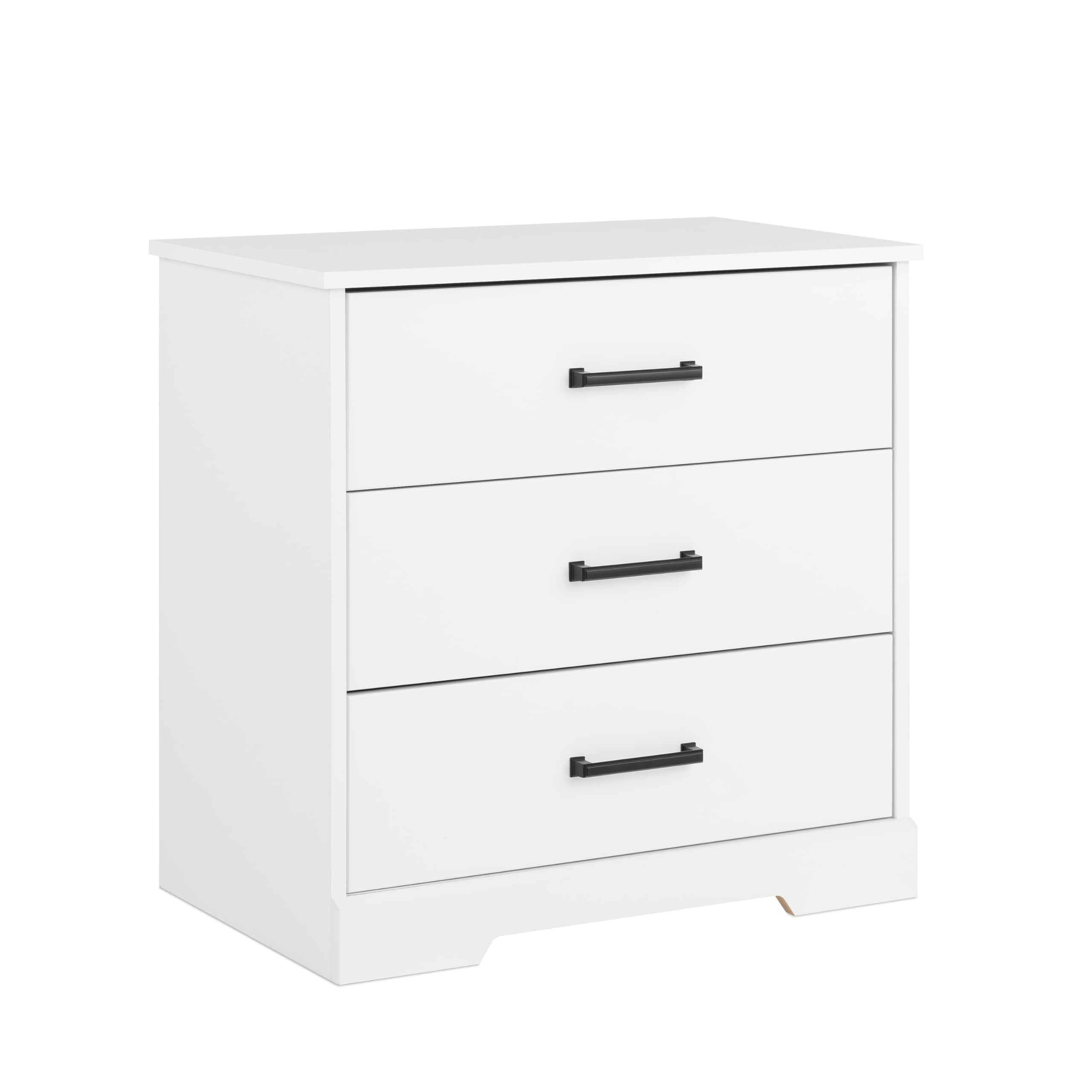 Prepac Rustic Ridge Farmhouse Nightstand Bedside Table, White Nightstand For Bedroom, End Table With 3 Drawers 16.25'D X 27.5'W X 26.75'H