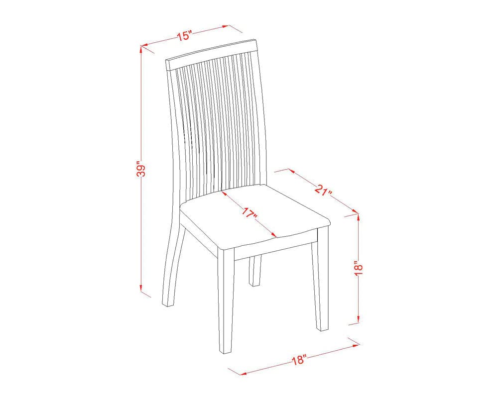 East West Furniture WEIP7-BMK-W 7 Piece Dining Set Consist of a Rectangle Dining Room Table with Butterfly Leaf and 6 Kitchen Chairs, 42x60 Inch, Buttermilk & Cherry