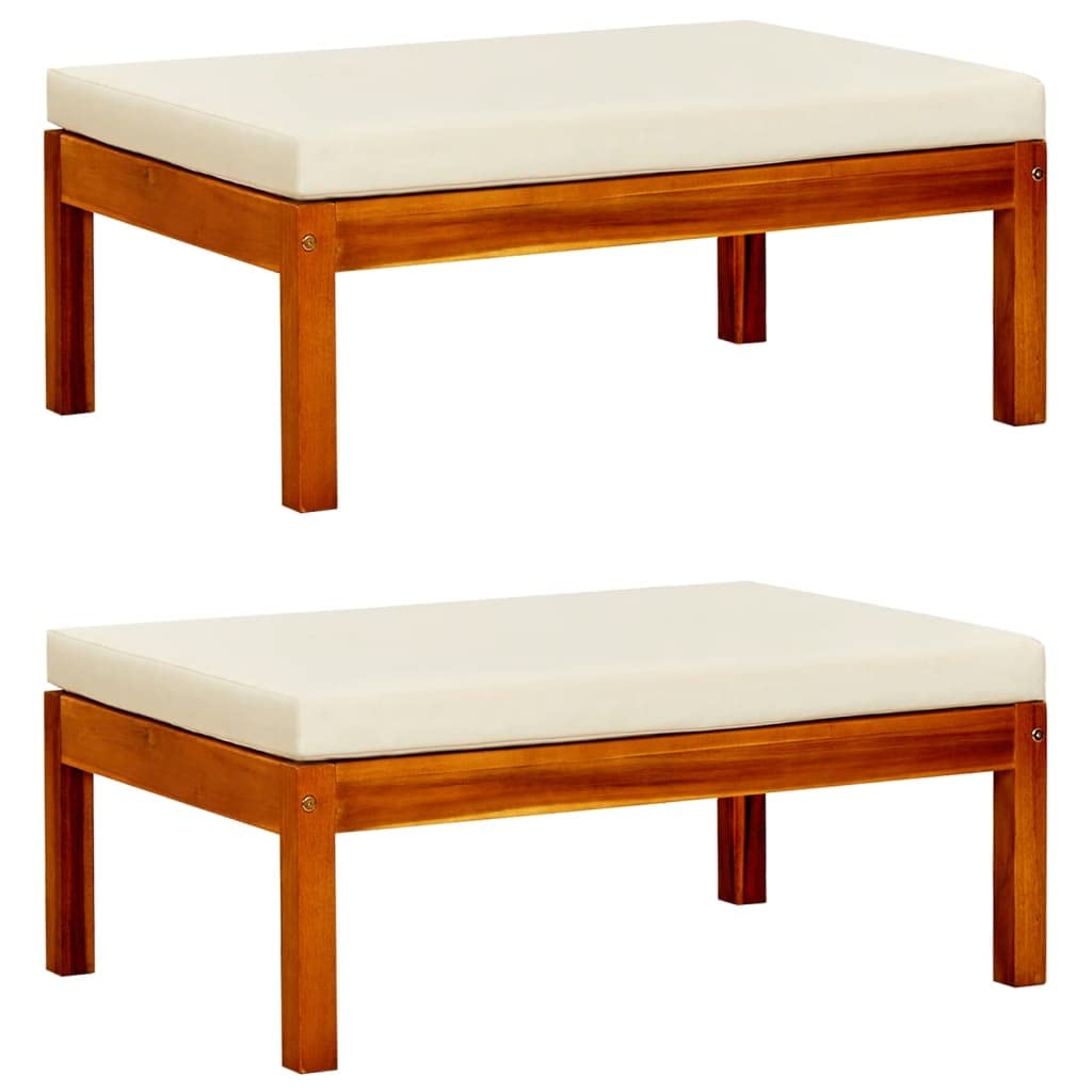 vidaXL Solid Acacia Wood Patio Bench with Canopy and Footrests Garden Outdoor Terrace Balcony Seat Seating Daybed Sunlounger Furniture