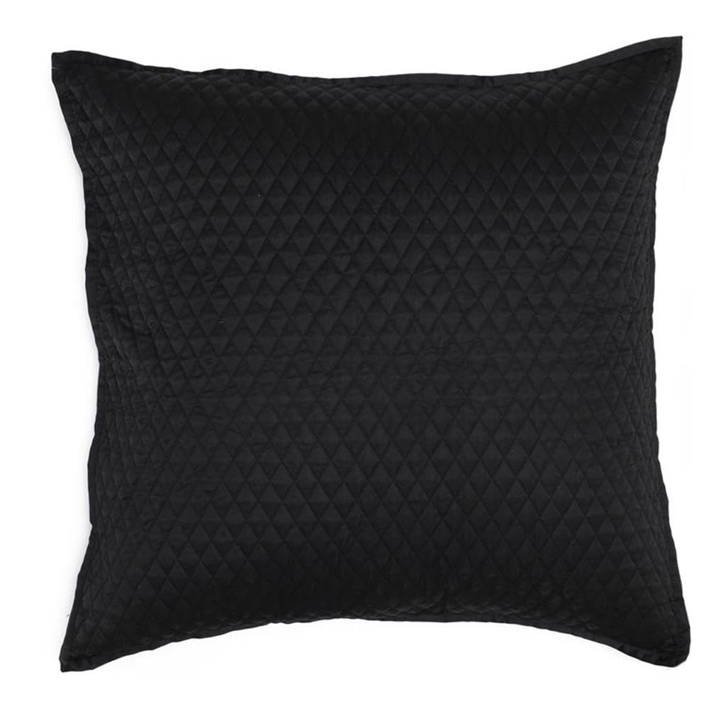 Kosas Home Winthrop 26X26 Diamond Matte Poly Sateen Fabric Euro Sham In Black