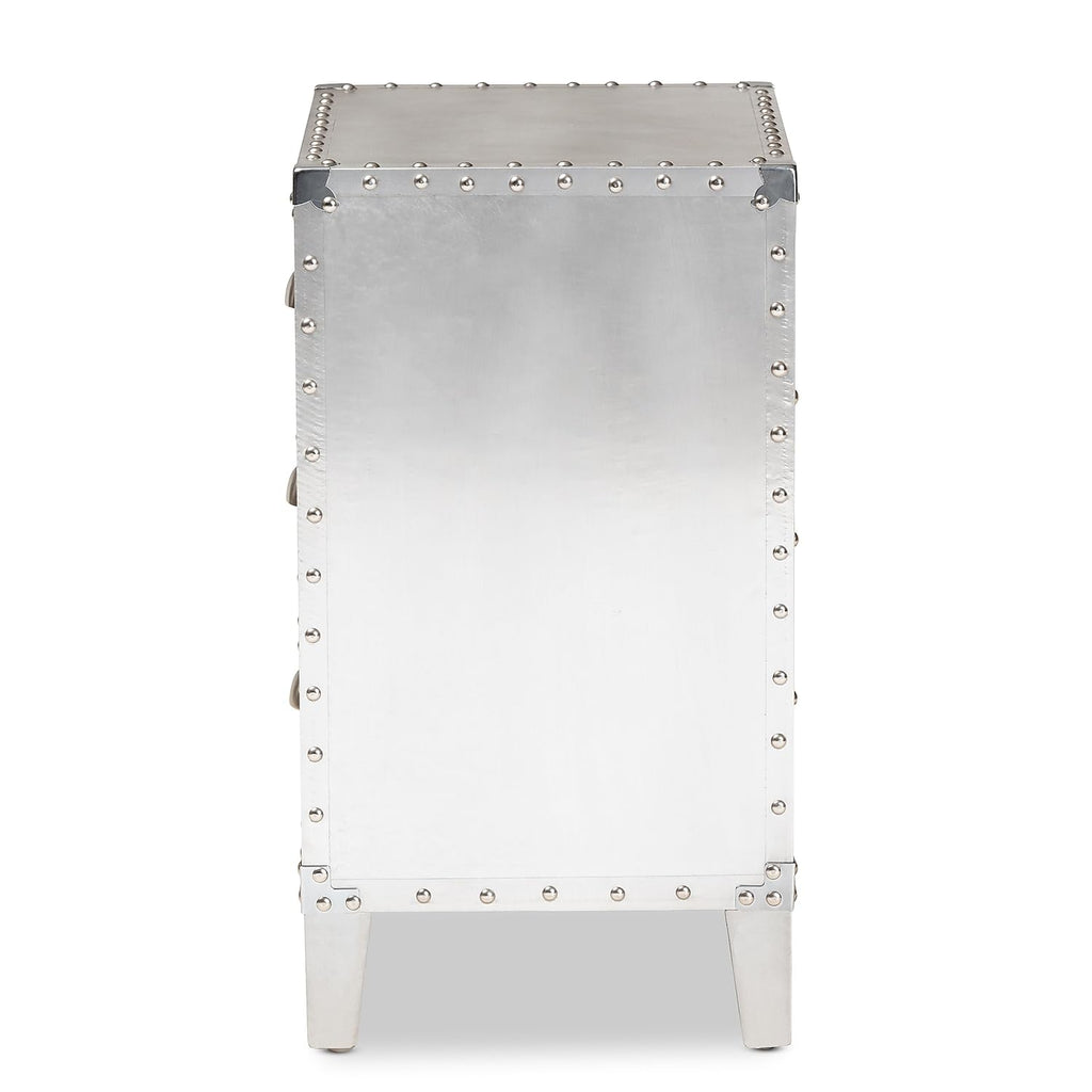 Baxton Studio Claude 17.72-inch W x 13.78-inch D End Table, Silver (160-10250-HiT)