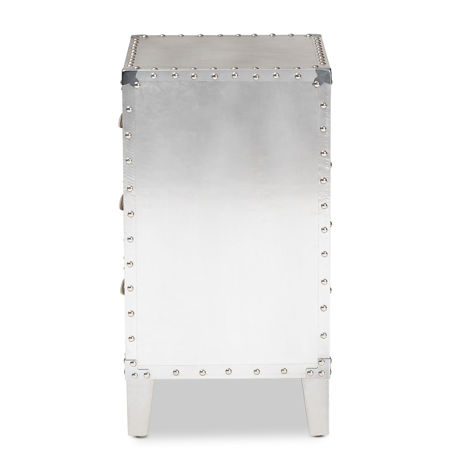 Baxton Studio Claude 17.72-inch W x 13.78-inch D End Table, Silver (160-10250-HiT)