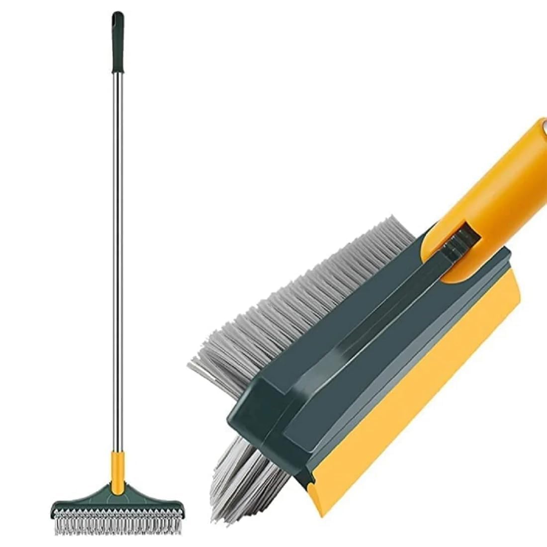 ERBIL Toilet Cleaning Brush with Wiper Tiles Cleaning Bathroom Brushs Floor Scrub Brush with Long Handle 120 Rotate Home Kitchen