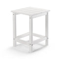 Outvita Adirondack Side Table, 14 Inch Square Outdoor End Table, Hdpe Weather Resistant Coffee Table For Patio Balcony Deck Gard