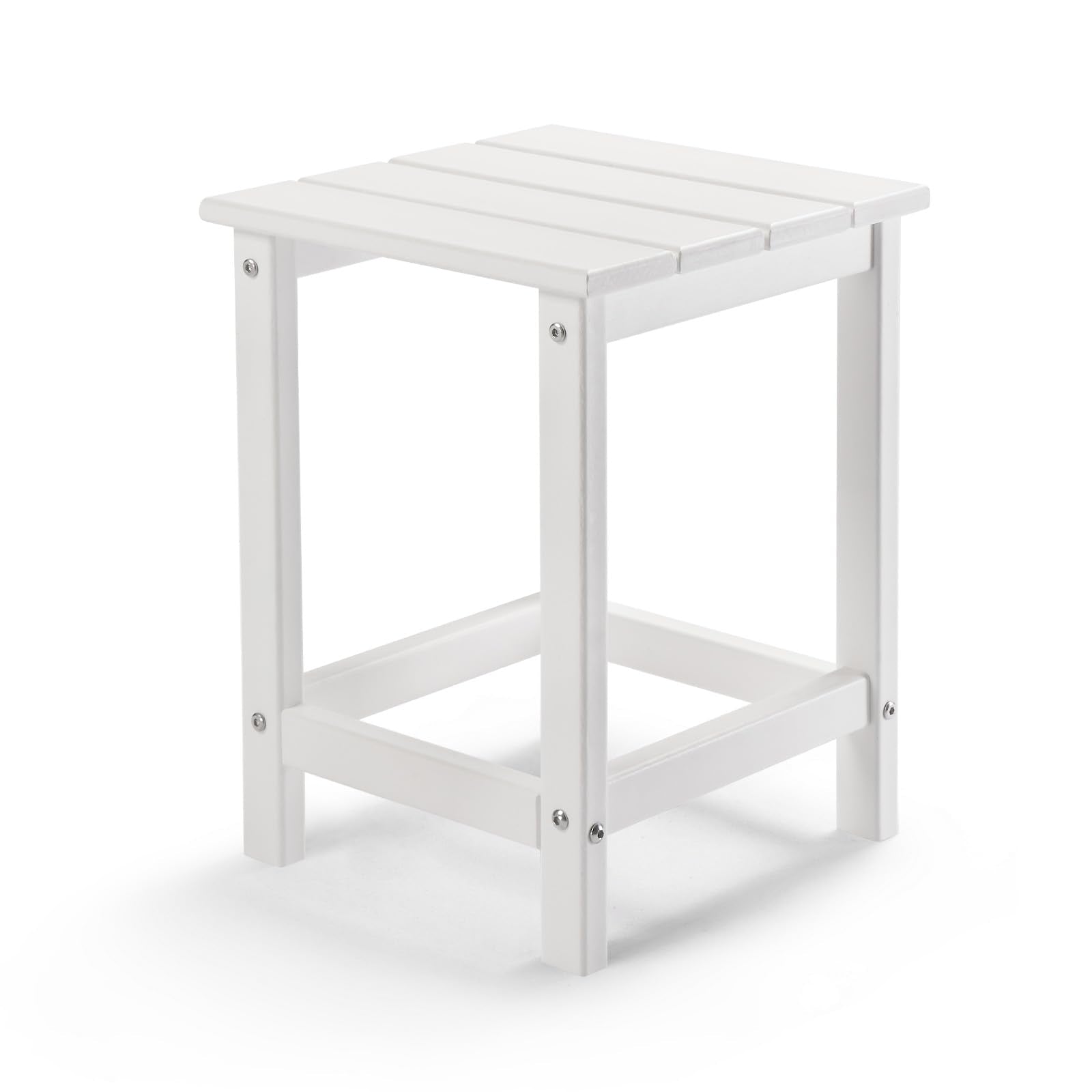 Outvita Adirondack Side Table, 14 Inch Square Outdoor End Table, Hdpe Weather Resistant Coffee Table For Patio Balcony Deck Gard