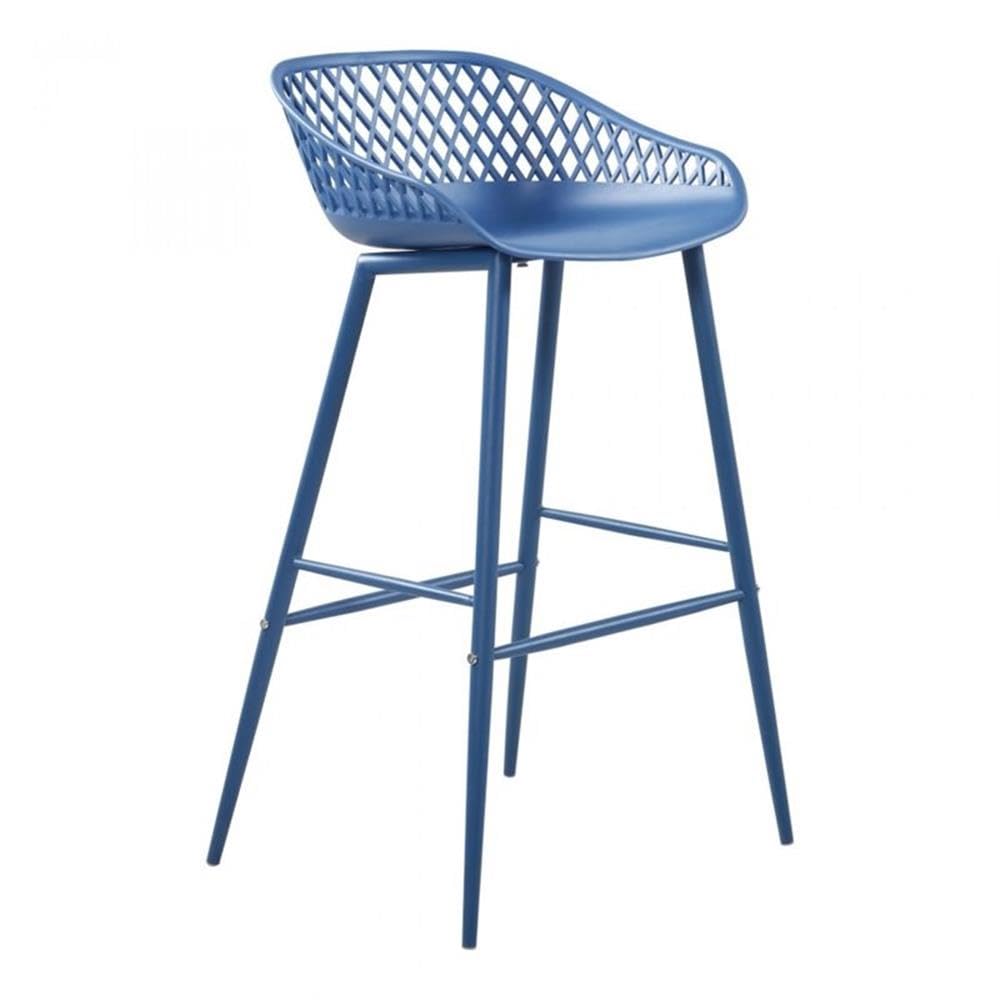 Moe'S Home Collection Piazza Outdoor Bar Stool, Blue M2, 20' L X 19' W X 36.5' H