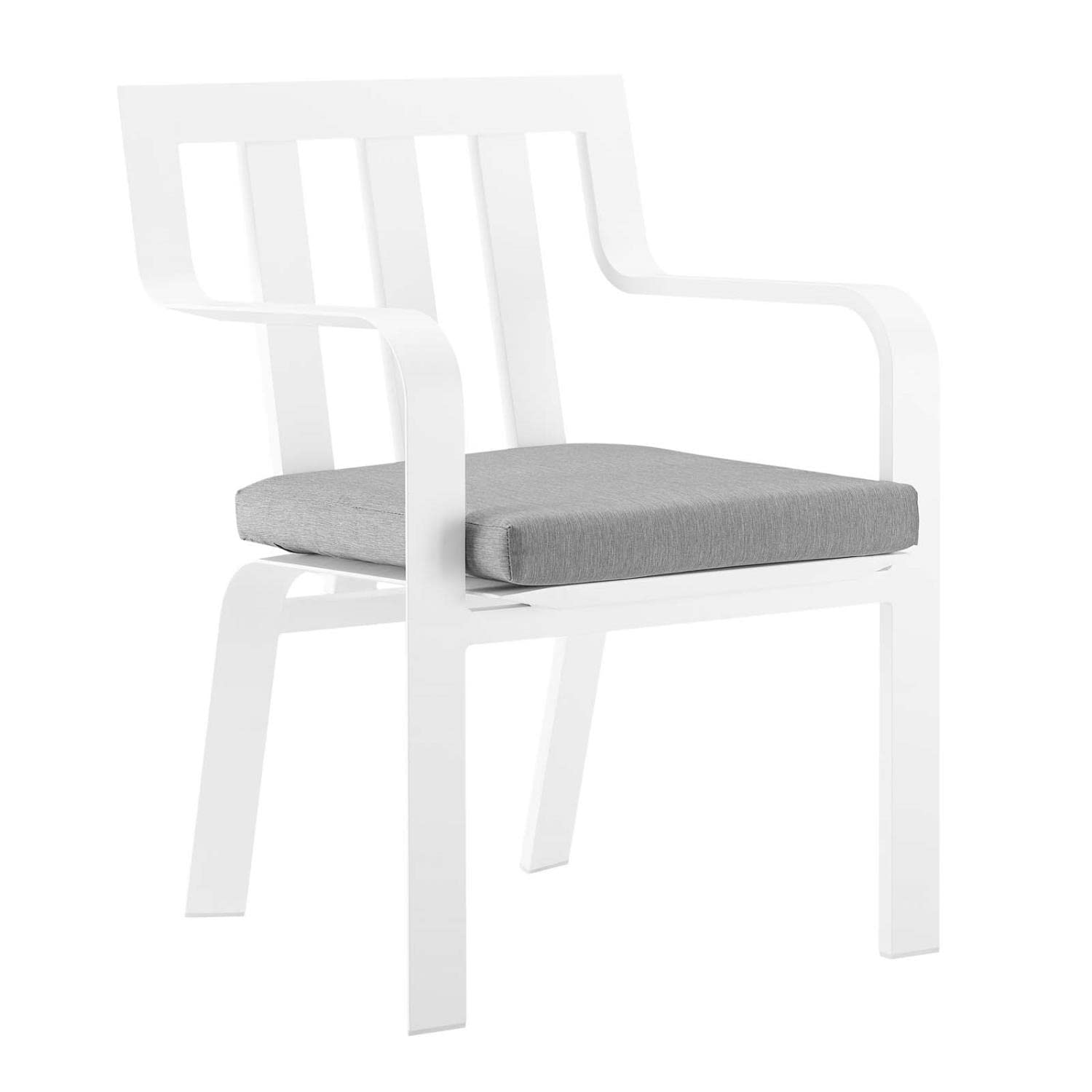 Modway Baxley Aluminum Set Of 2 Patio Armchair With White Gray Eei-3961-Whi-Gry