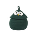 HOMEZADO Green Owl Cotton Rope Storage Basket with Lid  8x6 inch Handmade Multipurpose Organizer Bin for Toys, Desk, Nursery, T