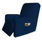 Easy-Going 4 Pieces Microfiber Stretch Recliner Slipcover – Spandex Soft Fitted Sofa Couch Cover, Washable Furniture Protector With Elastic Bottom For Kids, Pet(Recliner, Navy)
