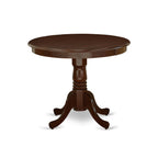 East West Furniture Ando3-Mah-W 3 Piece Dining Set Contains A Round Dining Room Table With Pedestal And 2 Wood Seat Chairs, 36X36 Inch, Mahogany