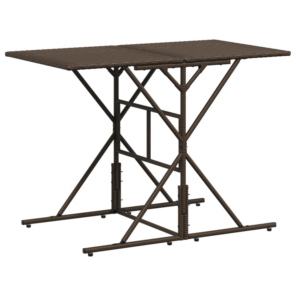 vidaXL Patio Dining Set with Cushions - 7 Piece Brown Poly Rattan Furniture for Garden/Backyard