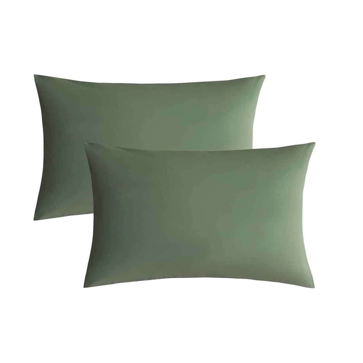 Jellymoni Pillowcases King Set Of 2 Cotton Envelope Pillow Covers Green 20  40In Bed Pillow Cases 100% Washed Cotton Soft Breath