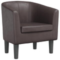 vidaXL Modern Tub Chair - Stylish Brown Faux Leather Lounge Seat for Living Room, Home Office or Bedroom