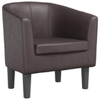 vidaXL Modern Tub Chair - Stylish Brown Faux Leather Lounge Seat for Living Room, Home Office or Bedroom